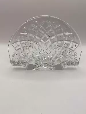 Vintage Diamond Cut Crystal Fan Shaped Mid-Century Napkin Holder Letter Holder • $24.99