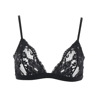 La Perla Reggiseno Triangle Black Bralette L67708 Woman's Size 32C • $149.25