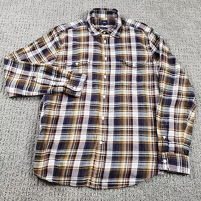 GAP Shirt Mens Large Plaid Button Up Casual Preppy Multi Outdoor Long Sleeve • $5.01