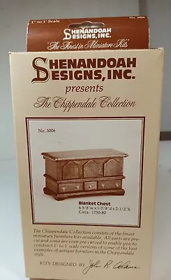 Shenandoah Miniature Dollhouse Furniture Kit NIB Chippendale Blanket Chest 3006 • $18.99