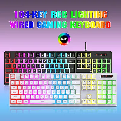 HXSJ L200 104K Wired Gaming Keyboard Mechanical RGB Keyboard ABS Keycap USB M7J8 • $27.92