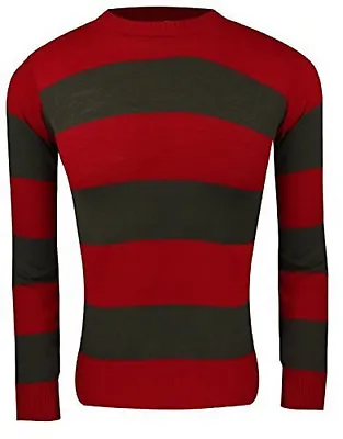 £9.99 • Buy Children's Kids Halloween Freddy Red Green Striped Jumper Sweatshirt Krueger Top