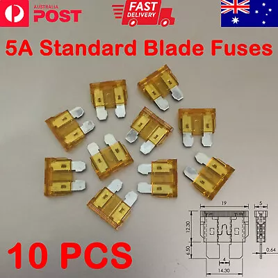 10 Pcs 5A Standard Blade Fuses - Orange Car Truck Auto Fuses 5 Amp Fuse AU Stock • $7.98