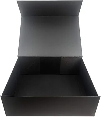 TT Black Gift Box Magnetic Luxury Gift Box With Shredded Paper • £8.50