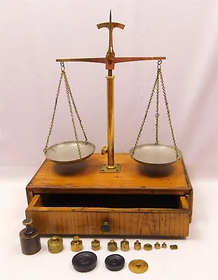 Hammel Riglander Traveling Gold & Apothecary Balance Pan Scale & Weights Germany • $249.95