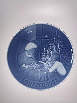 1973 Bing & Grondahl B & G   COUNTRY CHRISTMAS  Plate Denmark Blue & White • $16