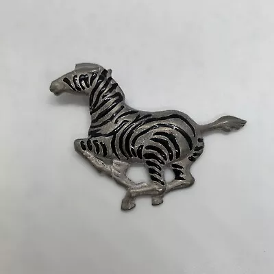 Vintage Silver Tone Zebra Brooch • $3.99