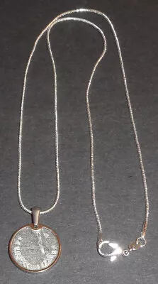 Meteorite Pendant & 20 Inch Silver Chain Necklace Laser Cut Aletai Meteorite • $34.99