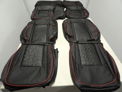 $995 • Buy Leather Seat Covers Fits 2020-2023 Jeep Gladiator Sport Overland Black Red UK5