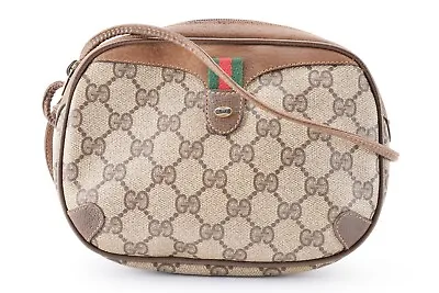 Vintage GUCCI [Rank AB] Sherry Line GG Shoulder Bag Purse Pouch CrossBody Auth • $209.99
