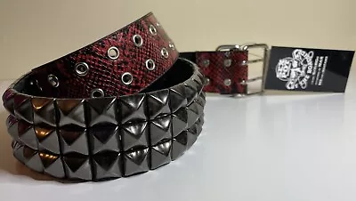 SEX POT REVENGE Snake PRINT SKULL  GOTH PUNK EMO ROKKU GYARU Pyramid KEI BELT • $75