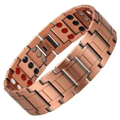 Solid Pure Copper Magnetic Bracelet For Men Balance Arthritis Pain Relief Power • $42.70