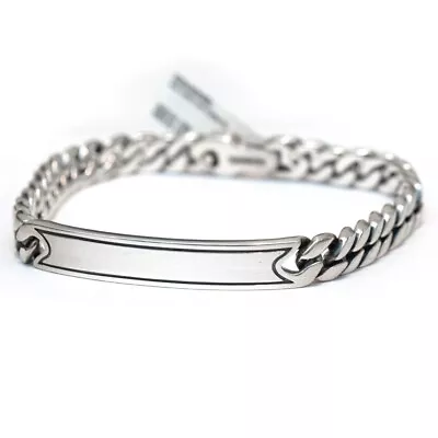 New DAVID YURMAN Mens 8mm Curb Chain ID Bracelet In Sterling Silver Large • $750