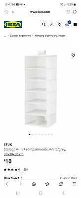 Ikea Stuk Wardrobe Hanging Organiser Storage X2 • £15