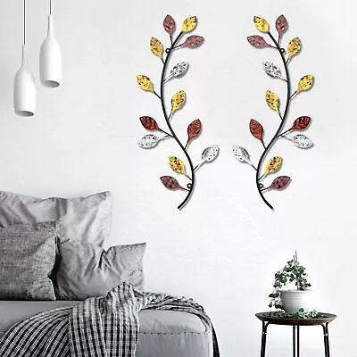 Metal Wall Decor Living Room - Metal Leaves Wall Decor Wall Art For Living Ro... • $23.11