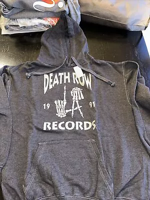 Death Row Records Men's  Black Vintage Wash Hoodie Sweatshirt. Nwt • $19.95