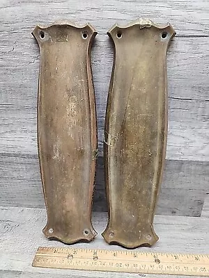 Pair Of Vintage Orbin Brass Door Push Plates Ornate Door Salvage Hardware • $45