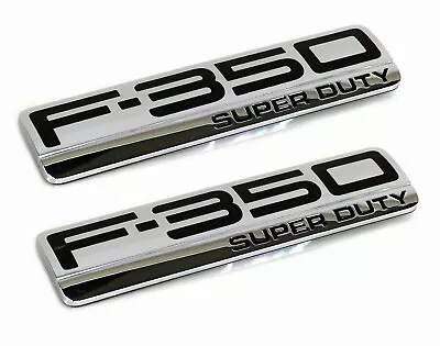 2Pc Set 05-07 F350 Logo Side Fender Emblem F-350 Super Duty Badge (Chrome) • $34.99