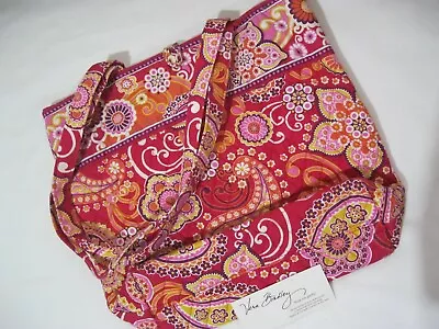 Vera Bradley RASPBERRY FIZZ TOTE Large PURSE Shoulder Tablet LAPTOP Diaper  EUC • $29.95