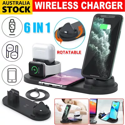 6 In 1 15W Travel Wireless Charger Car Charging Dock For IPhone Samsung Earphone • $26.63