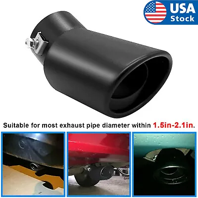 $15.99 • Buy Car Exhaust Pipe Tip Rear Tail Throat Muffler Stainless Steel Black Accessories