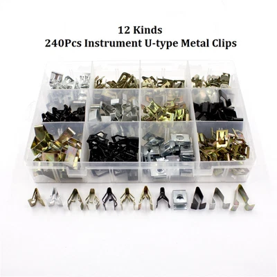 £33.47 • Buy 240Pcs Mixed V-type Metal Clips Car Center Console Dashboard Panel Trim Retainer