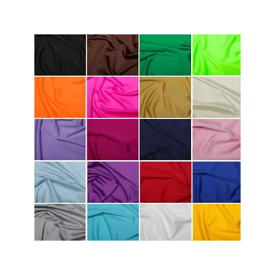 Plain All Way Stretch Lycra Fabric Nylon Spandex Dress Dance Wear 150cm Wide • £7.50