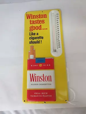 Vintage Advertising Winston Cigarettes Thermometer Nos  Mint  604-m • $185