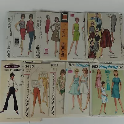 McCall's Simplicity Sewing Patterns Lot Of 9 Vintage 60s Uncut - Sizes 12 14 • $18.50