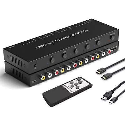 4 Port RCA To HDMI Converter 1080P/720P RCA Composite CVBS AV Switch To HDMI New • $39.98