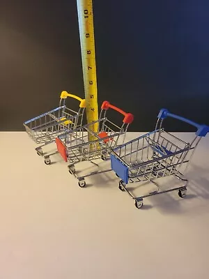 3 Mini Shopping Cart Miniature Supermarket Handcart Shopping Utility Cart Lot • $6.99