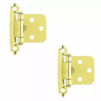 Brass Hinge Self Closing Overlay Cabinet Hardware H0103BC-PB-O3 (Pair) • $2.99