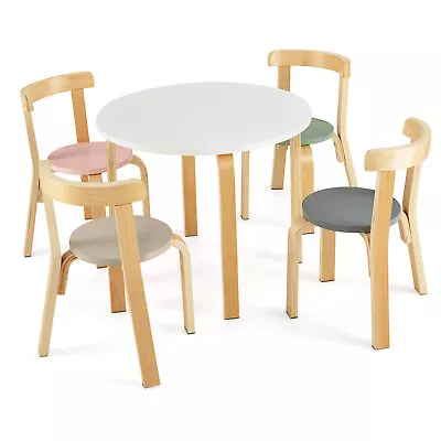 5-Piece Kids Table And Chair Set Children Wooden Playing Activity Desk • £88.95