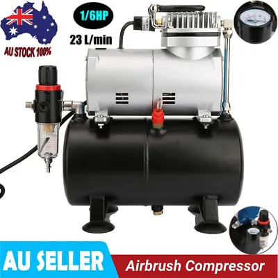 Airbrush Compressor Kit W/ 3L Air Tank For Air Brush Spray Gun Nail Art 1/6HP AU • $116.99