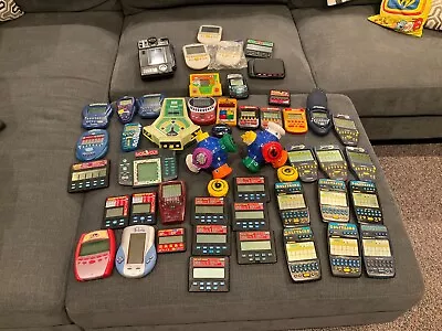 Vintage Handheld Video Game Lot Radica Solitaire  Brain Warp Slot Poker Yahtzee • $199.99