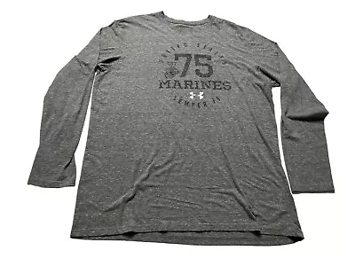 Under Armour United States Marines Long Sleeve T-shirt Grey Adult Unisex XXL 2XL • $22.99