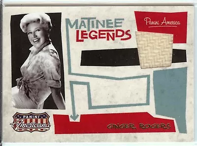 2011 Americana Ginger Rogers Matinee Legends Personally Worn Relic Card #7 /499 • $7.99