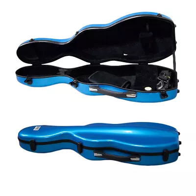 VIOLIN Case PAITITI Cello Shaped Full Size Blue Fiber Glass Violin Case Strong • $129.99