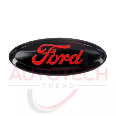 $20.99 • Buy FORD BLACK & RED 2005-2014 F150 FRONT GRILLE/ TAILGATE 9 Inch Oval Emblem 1PC
