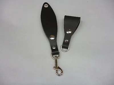 Black Real Leather Key Holder / Key Ring Belt Loop Accessory Hook Belt Clip F1 • £10