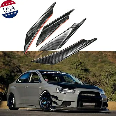 Carbon Fiber Front Bumper Canards Diffuser Lip Splitter Fins For Ford GMC Jeep • $15.99