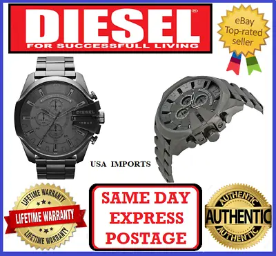 Diesel DZ4282 Mega Chief Gunmetal And Grey Chronograph Mens Wrist Watch • $269.99