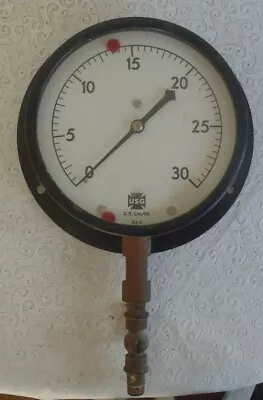 Vintage Steam Pressure Gauge By US Gauge  Steampunk • $45