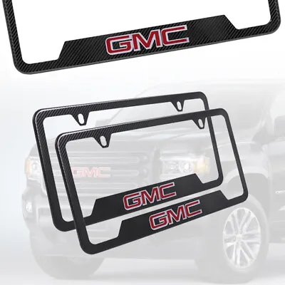 Universal GMC Aluminum Carbon Fiber Look License Plate Frame New 2Pcs • $17.88