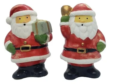 Vintage  Hand Painted Ceramic Santa Claus Salt And Pepper Shakers.  NEW? • $15