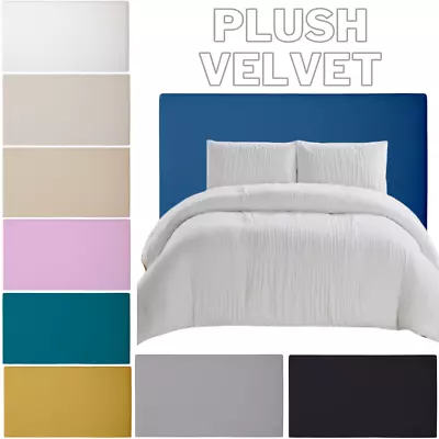 Plain Headboard Plush Velvet 24  Divan Bed Head Small Double King Super KingSize • £30.59