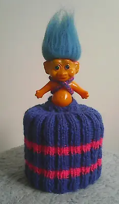 £11 • Buy Doll Hand Knit Toilet Roll Cover Retro Circa 1980's Troll Style