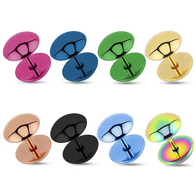 Dome Titanium Anodised Fake Ear Plug Surgical Steel Illusion Cheater Stretcher • £2.69