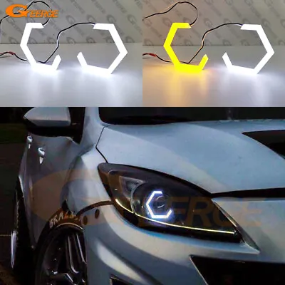 For Mazda 3 Mazda3 BL Ultra Bright Hexagon Hex LED Angel Eyes Halo Rings Light • $23.15