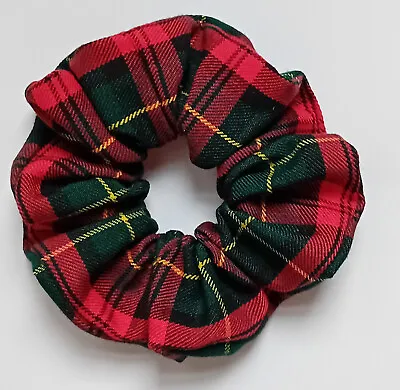 Hair Scrunchie Women Hairband Ponytail Elastic Handmade Red & Green Tartan  NEW • £3.50